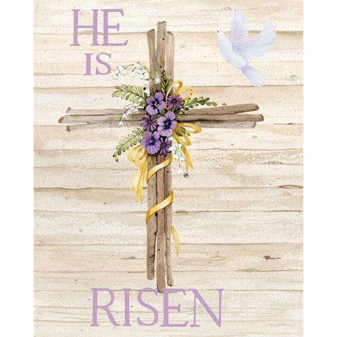 Easter Blessing Saying III with Cross v2 Gold Ornate Wood Framed Art Print with Double Matting by McKenna, Kathleen Parr