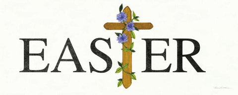 Easter Blessing Saying VI Black Ornate Wood Framed Art Print with Double Matting by McKenna, Kathleen Parr