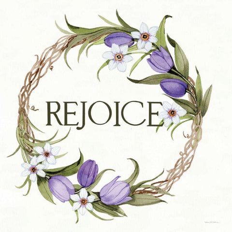 Wreath with Words I Black Modern Wood Framed Art Print with Double Matting by McKenna, Kathleen Parr