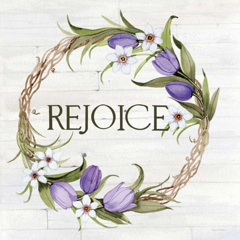 Wreath with Words I v2 White Modern Wood Framed Art Print with Double Matting by McKenna, Kathleen Parr