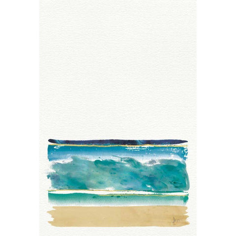 By the Sea II no Words v2 Crop Black Modern Wood Framed Art Print with Double Matting by Aiken, Jess