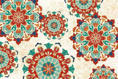 Folk Floral VIII Black Ornate Wood Framed Art Print with Double Matting by Charron, Veronique