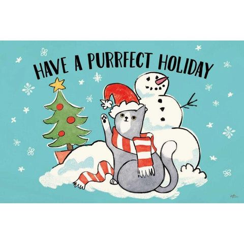 Santa Paws I Black Modern Wood Framed Art Print with Double Matting by Penner, Janelle