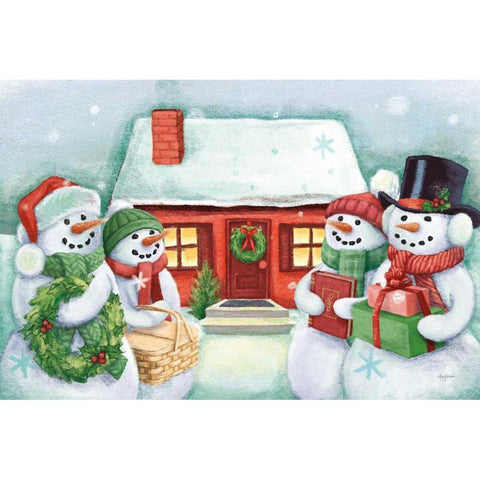 Classic Snowmen III White Modern Wood Framed Art Print by Urban, Mary