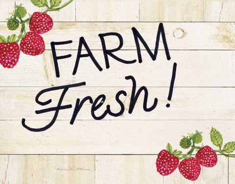 Life on the Farm Sign I v2 White Modern Wood Framed Art Print with Double Matting by McKenna, Kathleen Parr