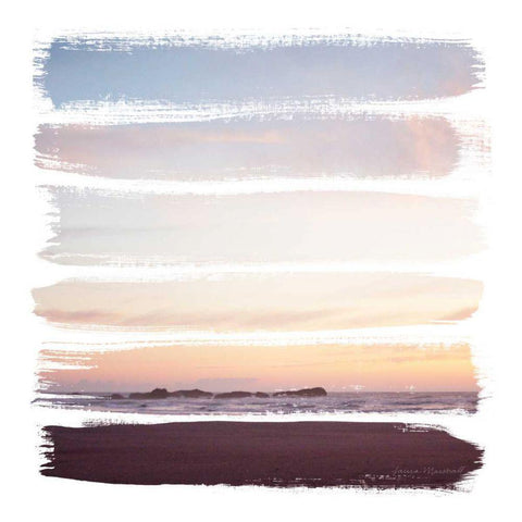 Sunset Stripes III Black Modern Wood Framed Art Print with Double Matting by Marshall, Laura