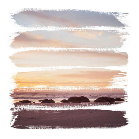 Sunset Stripes IV Black Modern Wood Framed Art Print by Marshall, Laura