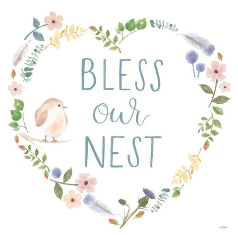 Spring Sentiments VII on White Gold Ornate Wood Framed Art Print with Double Matting by Jackson, Jenaya