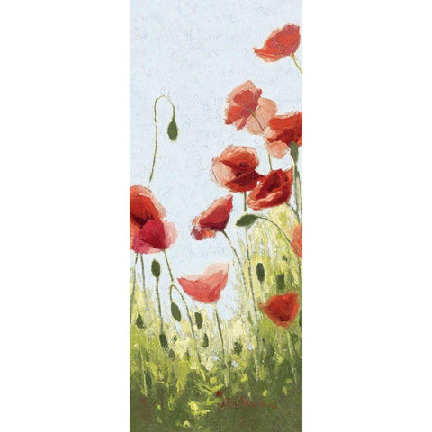 Mountain Poppies II - Wag Gold Ornate Wood Framed Art Print with Double Matting by Novak, Shirley