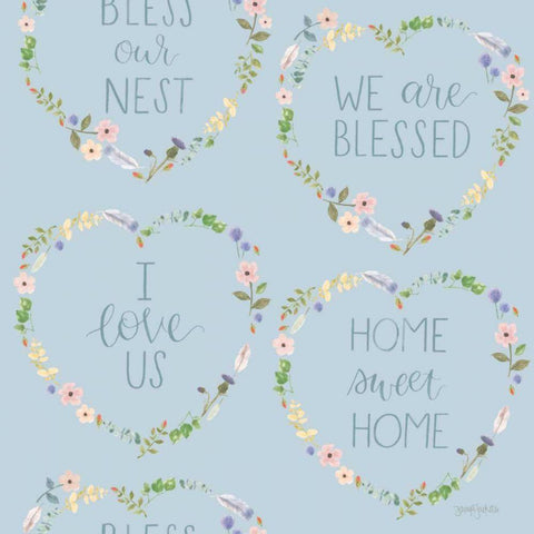 Spring Sentiments Pattern VIIA Black Modern Wood Framed Art Print with Double Matting by Jackson, Jenaya