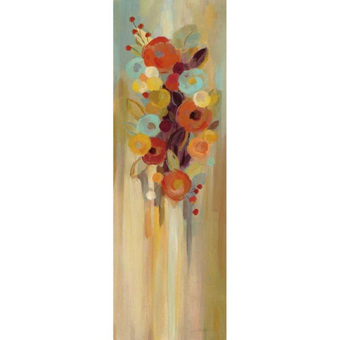 Tall Autumn Flowers II Black Modern Wood Framed Art Print with Double Matting by Vassileva, Silvia