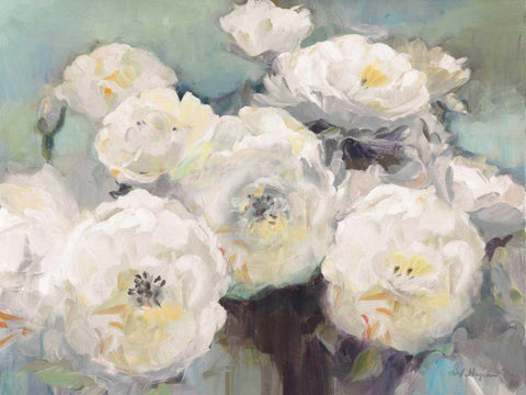 Wild Roses Sage Black Ornate Wood Framed Art Print with Double Matting by Hageman, Marilyn
