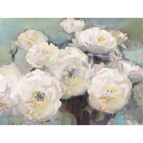 Wild Roses Sage Black Modern Wood Framed Art Print by Hageman, Marilyn