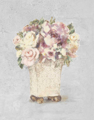 Parlor Roses II Sage White Modern Wood Framed Art Print with Double Matting by Blum, Cheri