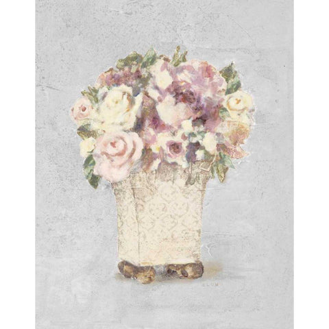 Parlor Roses II Sage White Modern Wood Framed Art Print by Blum, Cheri