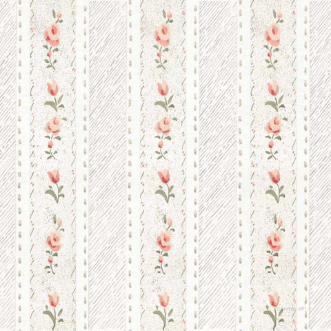 Cottage Garden Pattern IV White Modern Wood Framed Art Print by Nai, Danhui