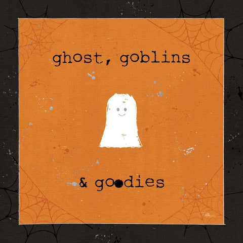 Spooky Cuties III Ghost White Modern Wood Framed Art Print by Pela Studio