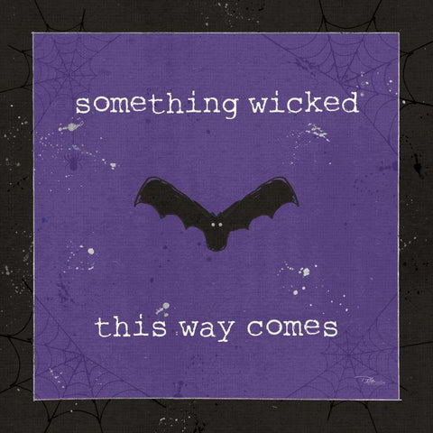 Spooky Cuties IV Purple Black Ornate Wood Framed Art Print with Double Matting by Pela Studio