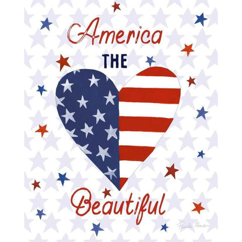 America The Beautiful II White Modern Wood Framed Art Print by Zaman, Farida