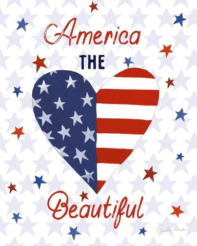 America The Beautiful II Black Ornate Wood Framed Art Print with Double Matting by Zaman, Farida