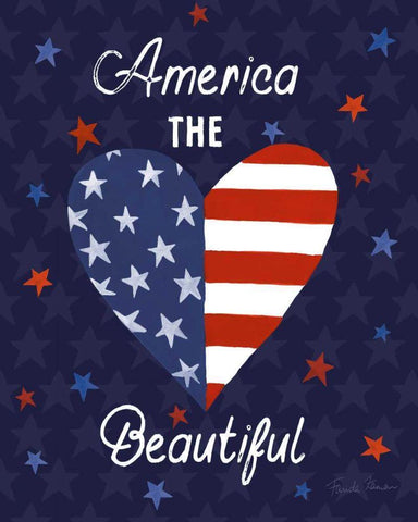 America The Beautiful VI White Modern Wood Framed Art Print with Double Matting by Zaman, Farida