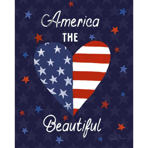 America The Beautiful VI Black Modern Wood Framed Art Print with Double Matting by Zaman, Farida