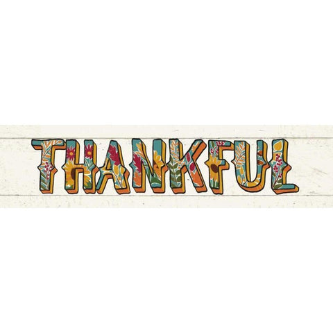 Thankful I White Panel Black Modern Wood Framed Art Print with Double Matting by Penner, Janelle