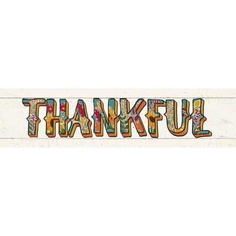 Thankful I White Panel Gold Ornate Wood Framed Art Print with Double Matting by Penner, Janelle