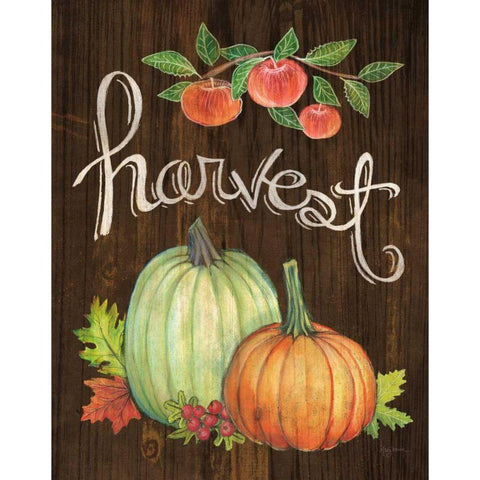Autumn Harvest IV Walnut Black Modern Wood Framed Art Print with Double Matting by Urban, Mary