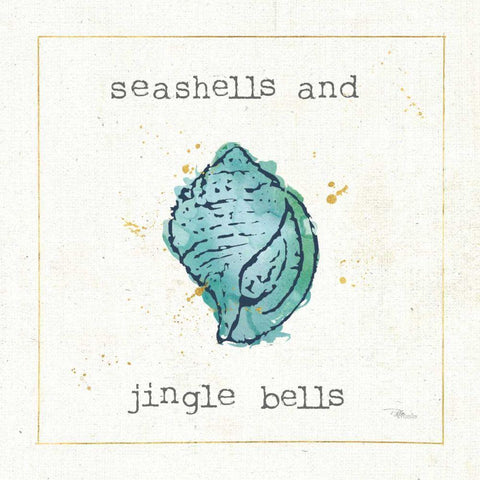 Sea Treasures I Jingle Bells Black Modern Wood Framed Art Print by Pela Studio