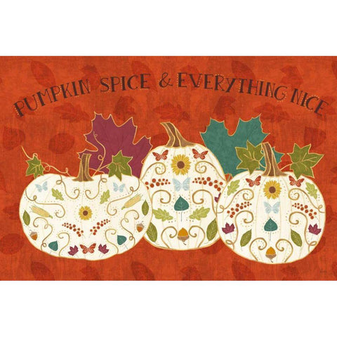 Autumn Otomi I Gold Ornate Wood Framed Art Print with Double Matting by Charron, Veronique