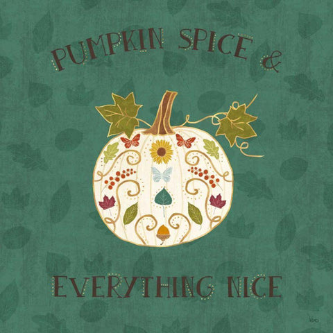 Autumn Otomi II White Modern Wood Framed Art Print by Charron, Veronique