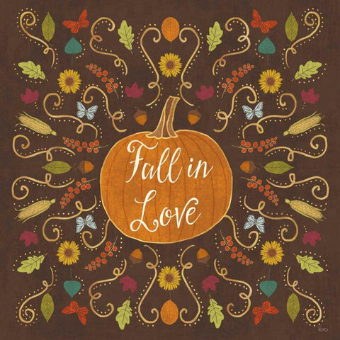 Autumn Otomi VI Gold Ornate Wood Framed Art Print with Double Matting by Charron, Veronique