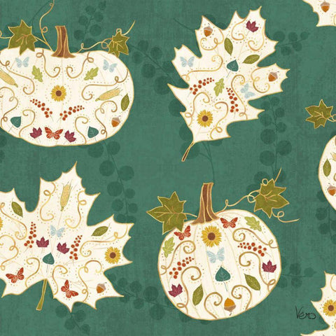 Autumn Otomi Pattern IE Black Ornate Wood Framed Art Print with Double Matting by Charron, Veronique