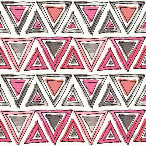 Chic Accents Pattern IVA Black Modern Wood Framed Art Print with Double Matting by Tavoletti, Anne