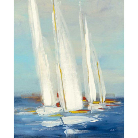 Summer Regatta II Red Yellow Black Modern Wood Framed Art Print with Double Matting by Purinton, Julia