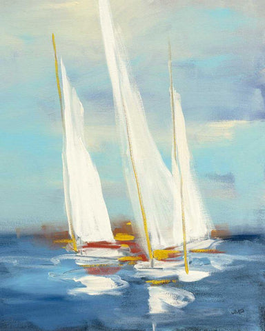 Summer Regatta III Red Yellow White Modern Wood Framed Art Print with Double Matting by Purinton, Julia