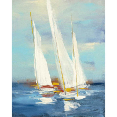 Summer Regatta III Red Yellow Black Modern Wood Framed Art Print with Double Matting by Purinton, Julia