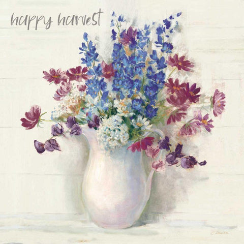 Harvest Ironstone Bouquet II White Modern Wood Framed Art Print by Rowan, Carol