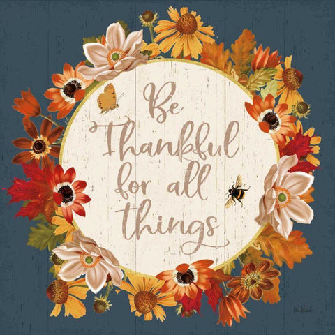 Fall Garden IV Blue Black Modern Wood Framed Art Print by Pertiet, Katie