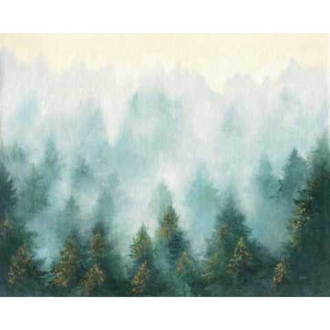 Misty Forest Black Modern Wood Framed Art Print by Purinton, Julia