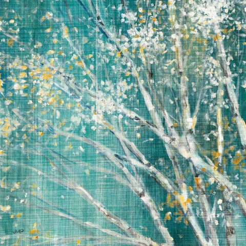 Blue Birch II White Modern Wood Framed Art Print with Double Matting by Purinton, Julia