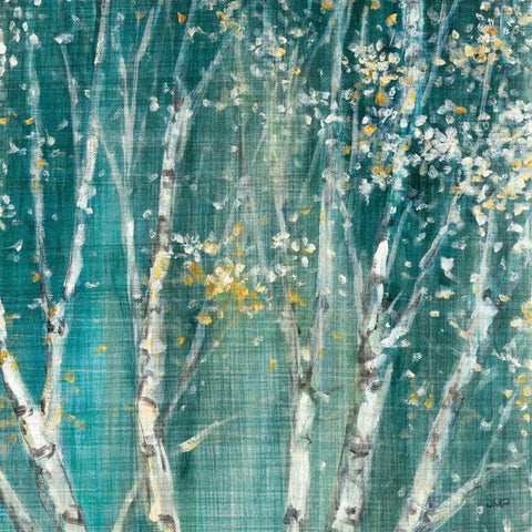 Blue Birch III White Modern Wood Framed Art Print by Purinton, Julia