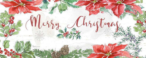 Farmhouse Holidays Merry Christmas White Modern Wood Framed Art Print with Double Matting by Grove, Beth