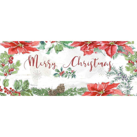 Farmhouse Holidays Merry Christmas Black Modern Wood Framed Art Print by Grove, Beth