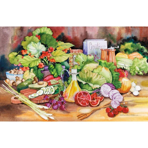 Garden Salad White Modern Wood Framed Art Print by McKenna, Kathleen Parr