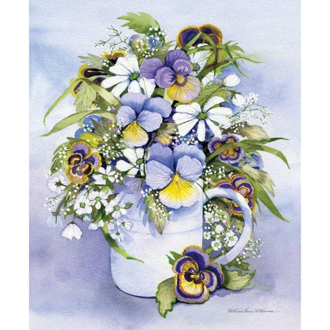 Pansies Perfect Gold Ornate Wood Framed Art Print with Double Matting by McKenna, Kathleen Parr
