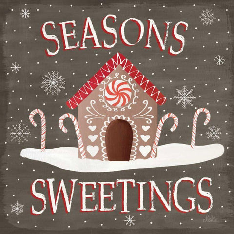 Christmas Cheer VII Seasons Sweetings Black Modern Wood Framed Art Print by Marshall, Laura