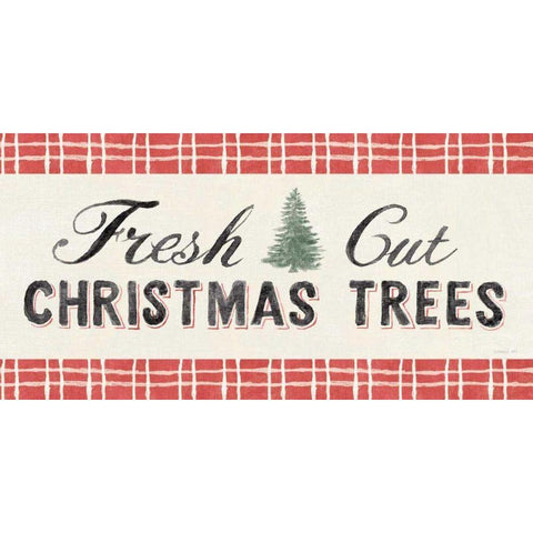 Floursack Holiday V Black Red Border White Modern Wood Framed Art Print by Nai, Danhui