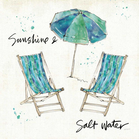 Beach Divas Life White Modern Wood Framed Art Print with Double Matting by Tavoletti, Anne